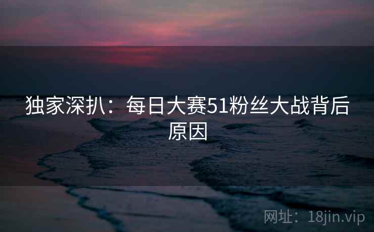 独家深扒：每日大赛51粉丝大战背后原因