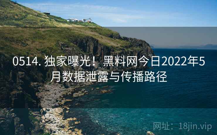 0514. 独家曝光！黑料网今日2022年5月数据泄露与传播路径