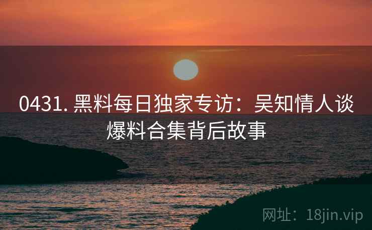 0431. 黑料每日独家专访：吴知情人谈爆料合集背后故事