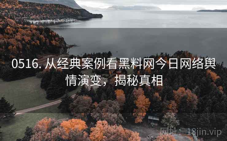 0516. 从经典案例看黑料网今日网络舆情演变，揭秘真相